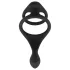 Easytoys - anel peniano e escrotal flexível - silicone preto