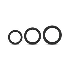 Easytoys - anel peniano - kit 3 peças - silicone preto