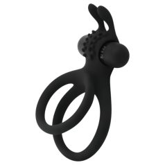   Easytoys - anel peniano com vibração e para escroto - silicone preto