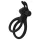 Easytoys - anel peniano com vibração e para escroto - silicone preto
