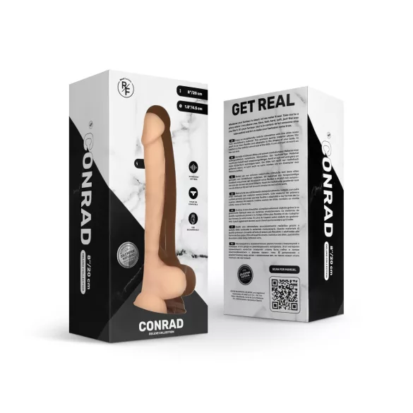 Real Fantasy Conrad - vibrador com ventosa - 20cm - cor natural