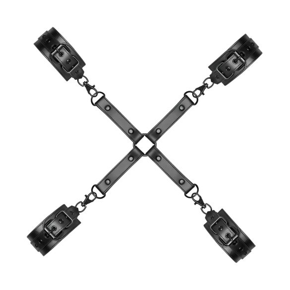 Bedroom Fantasies - cruz de restrição bondage - couro sintético preto