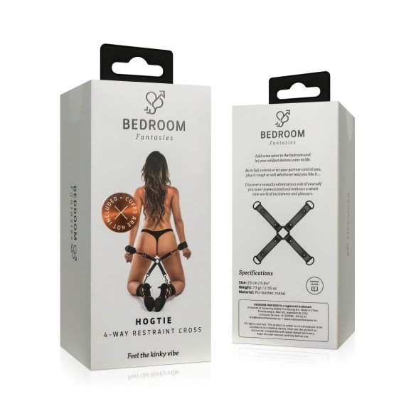 Bedroom Fantasies - cruz de restrição bondage - couro sintético preto