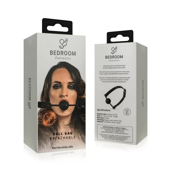 Bedroom Fantasies - mordaça boca com orifícios para respiração - preto