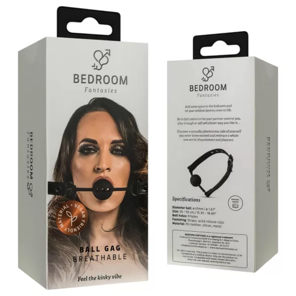 Bedroom Fantasies - mordaça boca com orifícios para respiração - preto