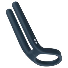   Boners - anel peniano com vibrador para testículos recarregável - silicone azul