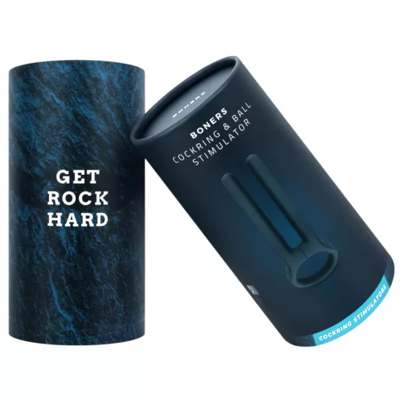 Boners - anel peniano com vibrador para testículos recarregável - silicone azul