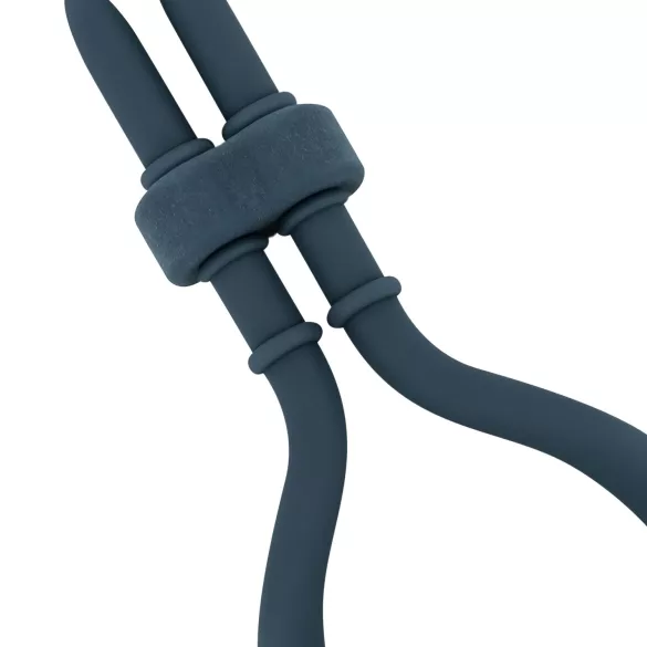 Boners - anel peniano vibratório ajustável - silicone azul