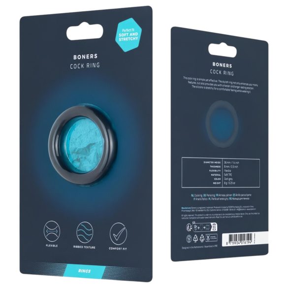 Boners Ergo - anel peniano silicone cinza
