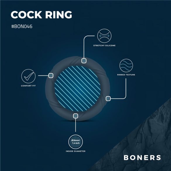 Boners Ergo - anel peniano silicone cinza