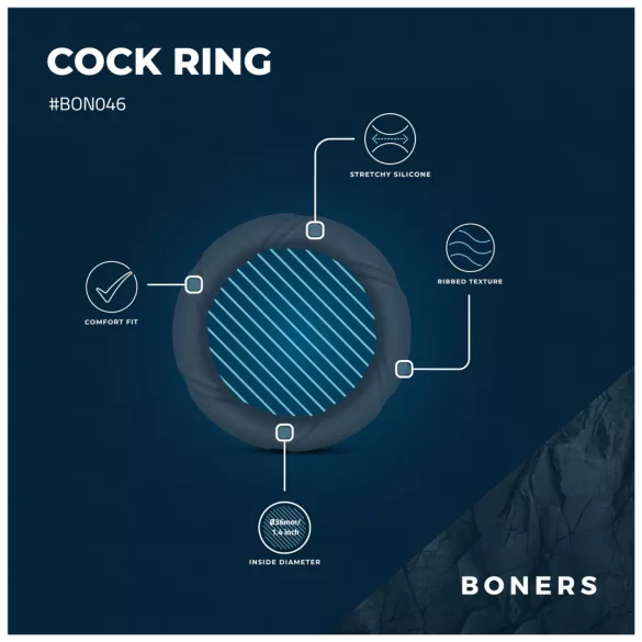 Boners Ergo - anel peniano de silicone (azul)