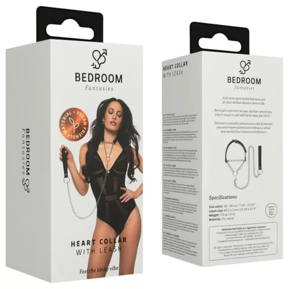 Bedroom Fantasies - coleira com trela (preta)