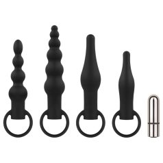   Easytoys - conjunto vibrador anal recarregável - 4 peças (preto)