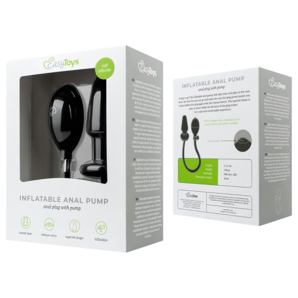 EasyToys - plug anal inflável - silicone preto