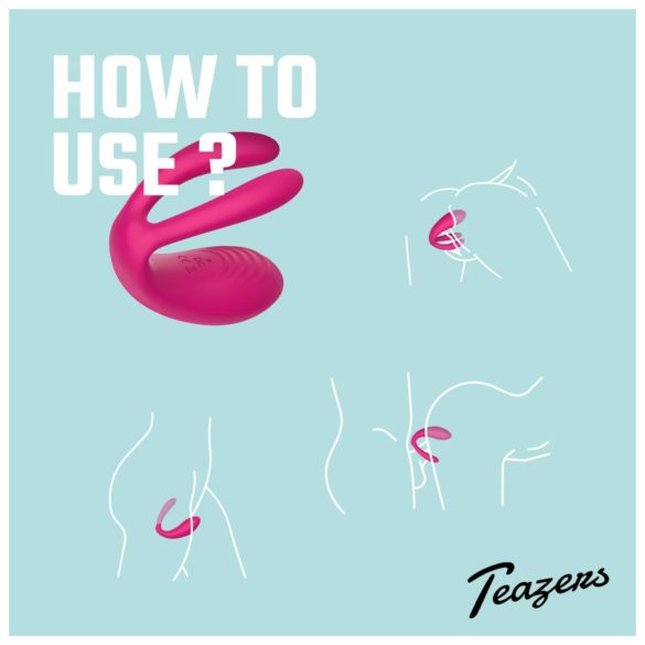 Teazers - vibrador para casais 3 motores - silicone rosa