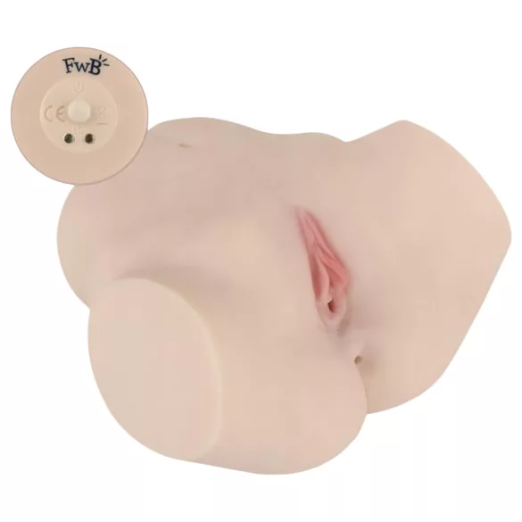 FWB - masturbador masculino realista vibratório torço - cor natural