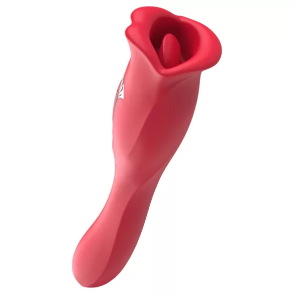 Teazers - vibrador de dupla ponta com estimulador de clitóris em forma de língua (vermelho)