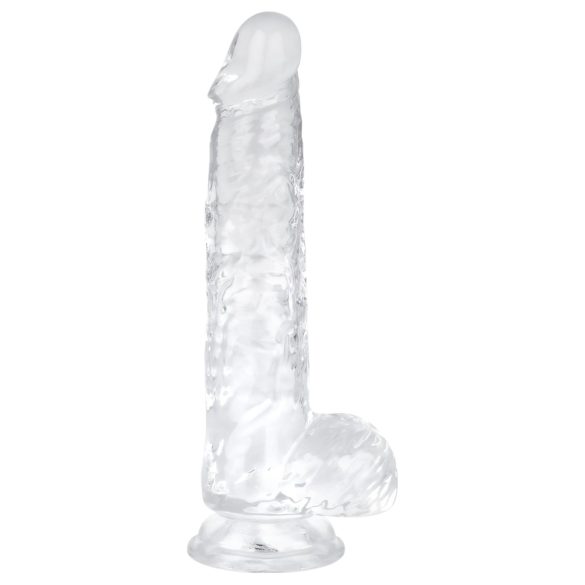 EasyToys - dildo com escroto - 13,5cm - transparente