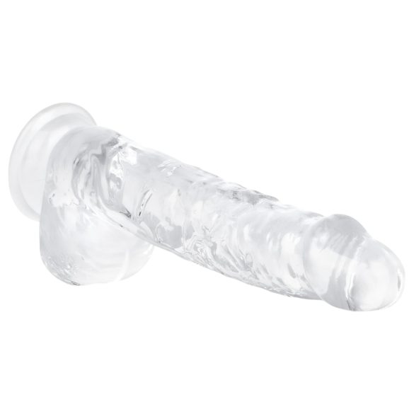 EasyToys - dildo com escroto - 13,5cm - transparente