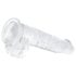 EasyToys - dildo com escroto - 13,5cm - transparente