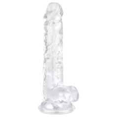 EasyToys - dildo com escroto - 17cm - transparente