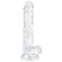 EasyToys - dildo com escroto - 17cm - transparente