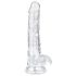 EasyToys - dildo com escroto - 17cm - transparente