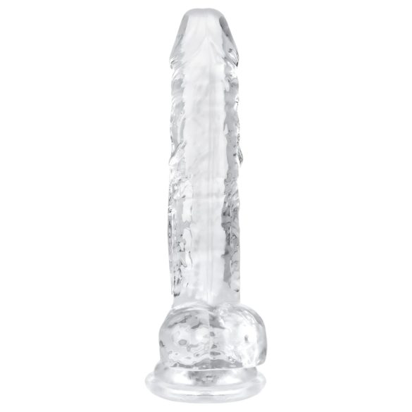 EasyToys - dildo com escroto - 17cm - transparente