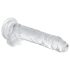 EasyToys - dildo com escroto - 17cm - transparente