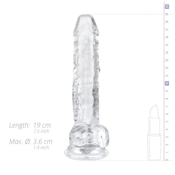 EasyToys - dildo com escroto - 17cm - transparente