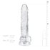 EasyToys - dildo com escroto - 17cm - transparente
