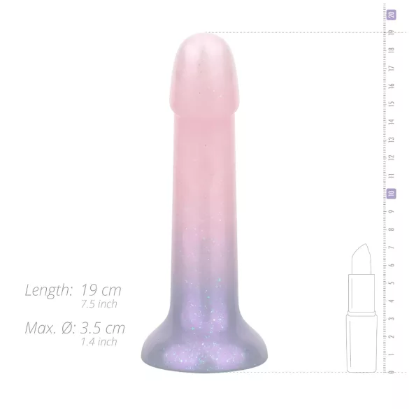 EasyToys Mermaid - dildo com glitter - 19cm - silicone rosa