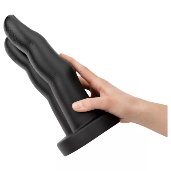 BUTTR Victory - dildo anal duplo para dedos - silicone preto