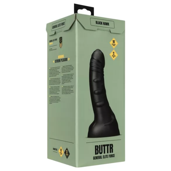 BUTTR Black Hawk - dildo anal realista - silicone preto