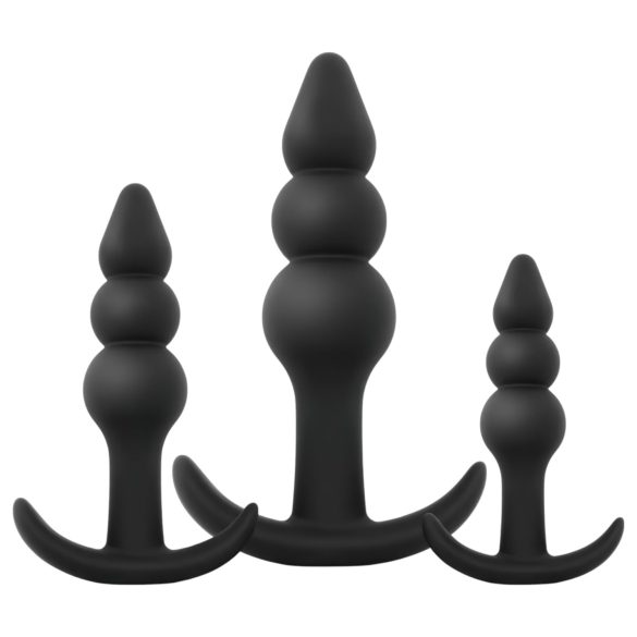 EasyToys - kit plug anal esferas - 3 peças - preto