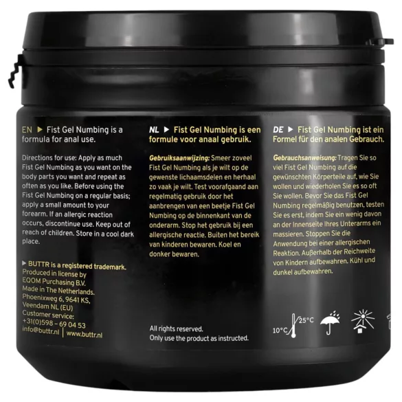 BUTTR - gel dessensibilizante para fisting - 500ml