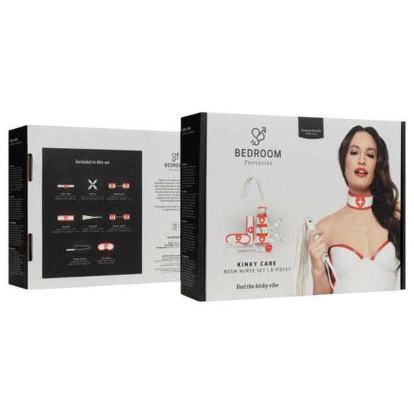 Bedroom Fantasies - fantasia enfermeira 8 peças - vermelho e branco