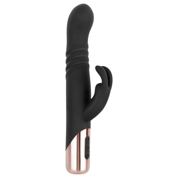 Rosy Gold - vibrador com braço para clitóris e movimento de vai e vem - preto