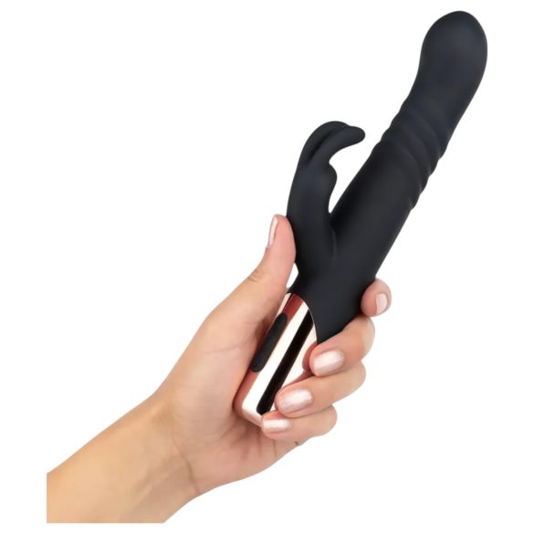 Rosy Gold - vibrador com braço para clitóris e movimento de vai e vem - preto