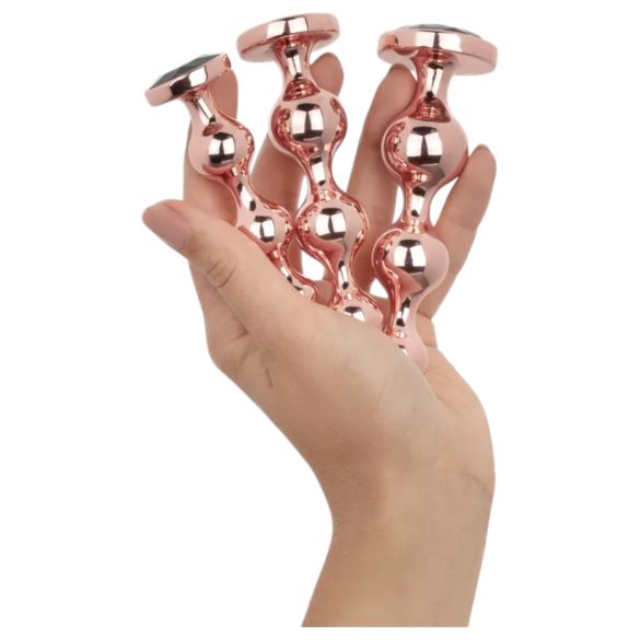 Rosy Gold - plug anal kit - metal dourado