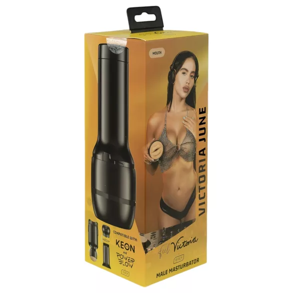 Kiiroo Victoria June - masturbador boca - PowerBlow compatível - cor natural