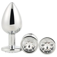 Gleaming Love - kit plug anal - 3 peças - prata