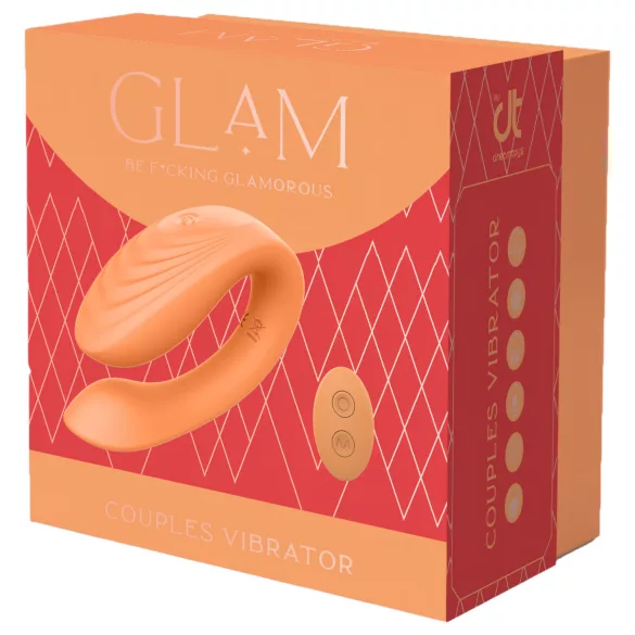 Glam - vibrador casal recarregável controle remoto - silicone laranja