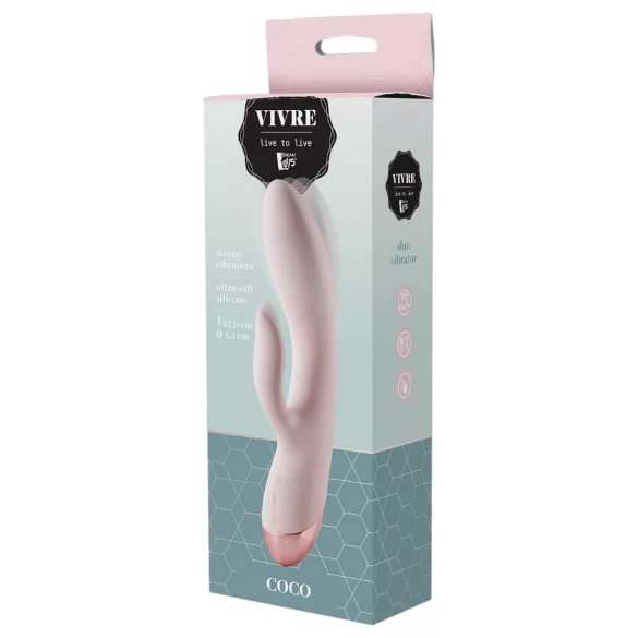 Vivre Coco - vibrador com estimulador de clitóris recarregável - rosa
