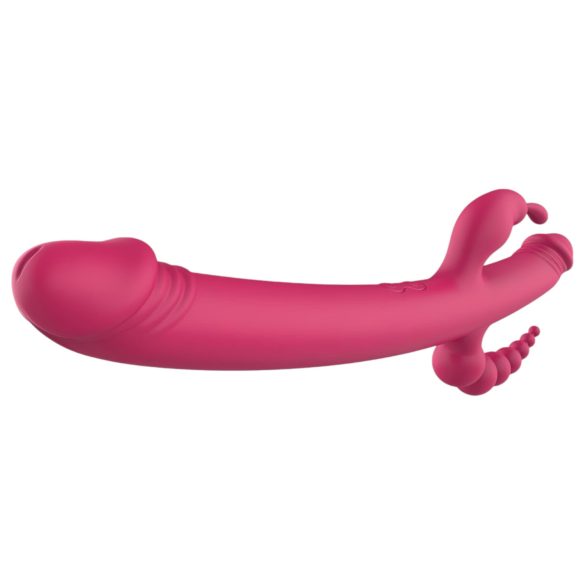 Dreamtoys - vibrador recarregável com 4 braços - silicone rosa