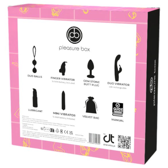 Pleasure Box Love to Play - kit vibrador - 6 peças - rosa/lilás