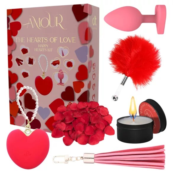 Dreamtoys Amour - conjunto de presente com vibrador em forma de coração (vermelho)