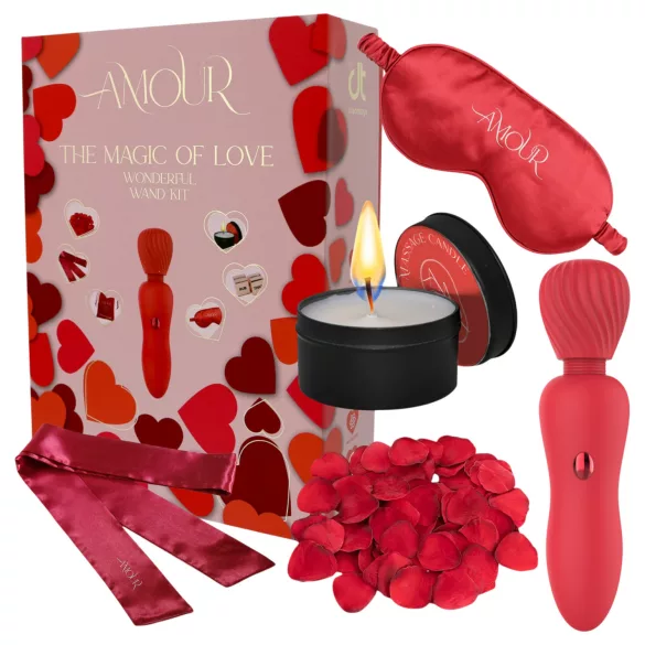 Dreamtoys Amour - conjunto de vibrador tipo varinha (vermelho)