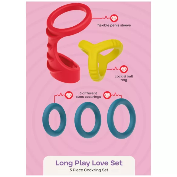 Dreamtoys Love Signal - conjunto de anéis penianos (multicolorido)
