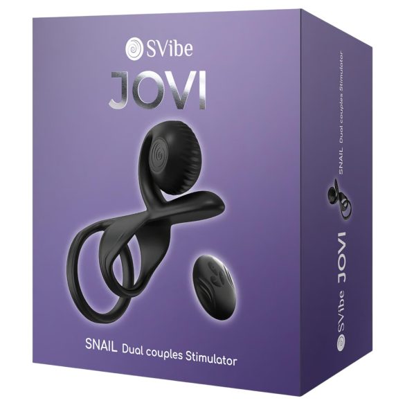 Snail Vibe Jovi - anel peniano com vibrador para casais - silicone preto
